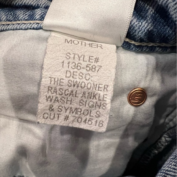 MOTHER SUPERIOR THE SWOONER RASCAL ANKLE Jeans Sign Wash Light - Picture 7 of 9